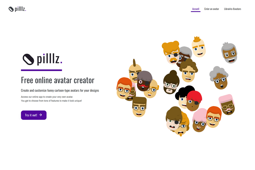 Pilllz : générateur d’avatars pour les développeurs et designers