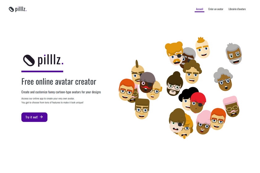 Pilllz : générateur d’avatars pour les développeurs et designers