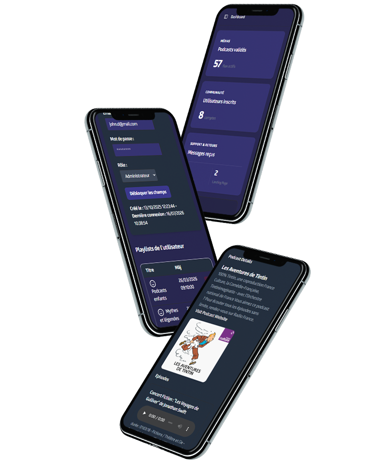 Odibulle Admin Phones Mockup
