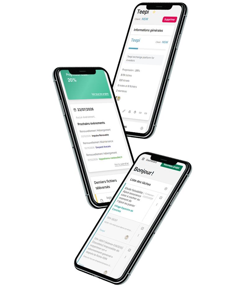 Project Manager by Meepha - Mobile mockups