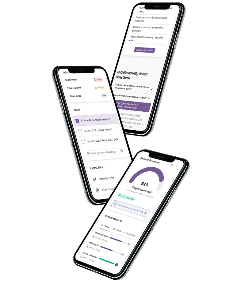 Varial Design System Mobile Mockups