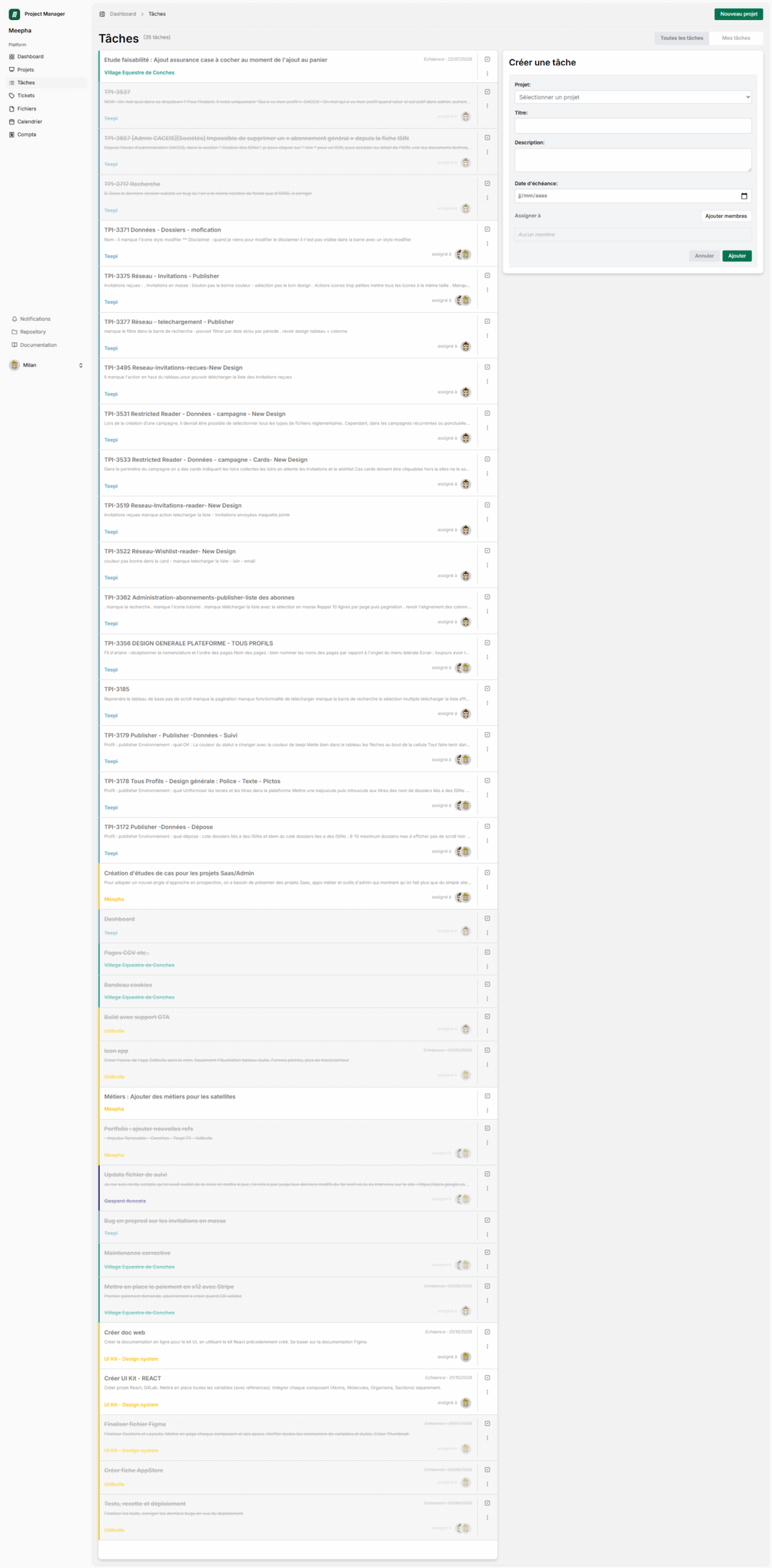 Project Manager by Meepha - Tasks